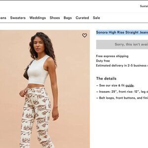 Reformation Sonora High Rise Straight Jeans